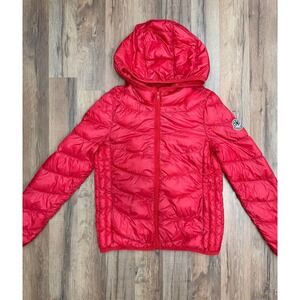 La Babité Red Down Puffer Jacket Hooded Lightweight‎ Warm Coat Women's S